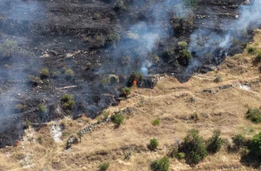Afyonkarahisar’da otluk alandaki yangın bağ evlerine sıçradı 