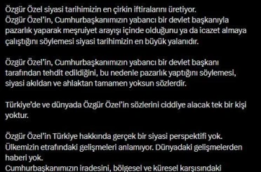 AK Parti Sözcüsü Çelik: "Özgür Özel siyaset yapmıyor, iftira üretim merkezi olarak çalışıyor" 