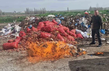 Alaca’da kaçak sigara ve alkol yakılarak imha edildi 
