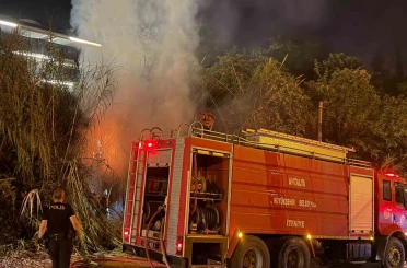 Alanya’da sazlık alanda yangın 
