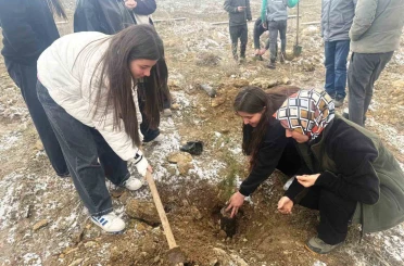 Altıntaş’ta lise öğrencileri fidan dikti 