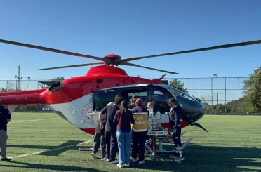 Ambulans helikopter yenidoğan bebek için havalandı 