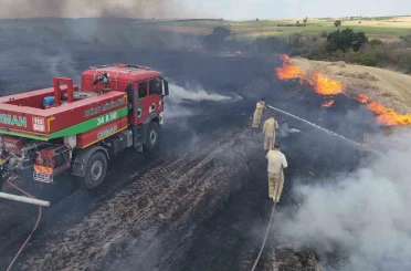 Anız yangını köyleri alarma geçirdi 