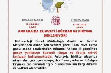 Ankara için fırtına uyarısı 