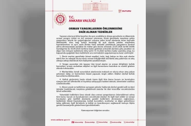Ankara’da orman yangınlarının önlenmesine yönelik tedbirler 15 Ekim tarihine kadar uzatıldı 