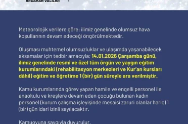 Ardahan’da eğitime kar engeli 