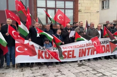 Ardahan’da İsrail’in Filistinli esirleri hedef alan "idam yasası" protesto edildi 