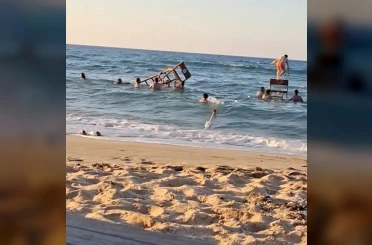 Arnavutköy’de cankurtaran kulesini yerinden söküp kendilerine atlama platformu yaptılar 