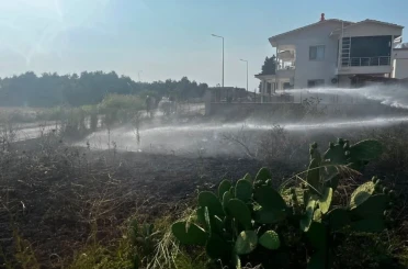 Arsuz’da otluk alan yangını 