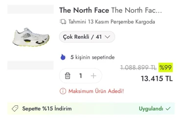 Ayakkabının fiyatını 1 milyon 88 bin lira gösterip 13 bin liraya düşürdüler 