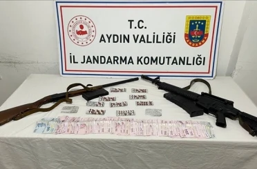 Aydın’daki evden uyuşturucu ve silah çıktı 