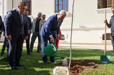 Bakan Bolat, Bilecik Valiliği bahçesinde adını taşıyan çınar fidanını dikerek can suyu verdi 