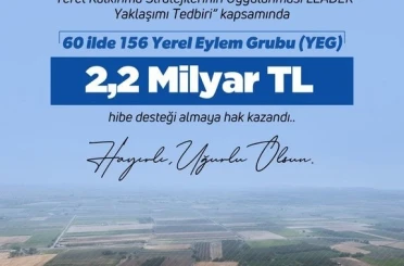 Bakan Yumaklı: "LEADER Yaklaşımı Tedbiri’ne başvuruda bulunan 60 ildeki 156 Yerel Eylem Grubunun tamamı desteklenmeye hak kazandı" 