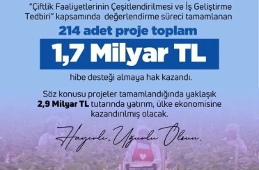 Bakan Yumklı: "214 proje, toplam 1,7 milyar lira hibe desteği almaya hak kazandı" 