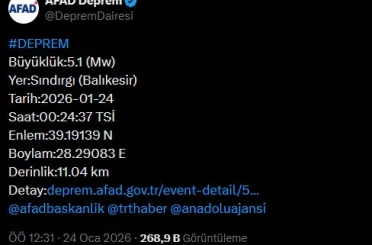 Balıkesir Valiliği’nden deprem açıklaması 