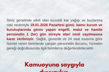 Bartın’da kamu çalışanlarına kar tatili 