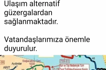 Bartın’da kara yolu kar nedeniyle ulaşıma kapandı 