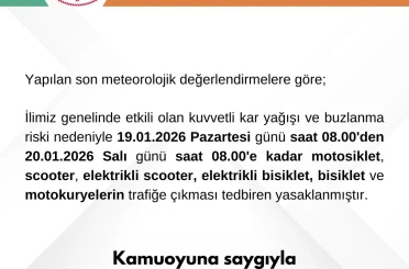 Bartın’da motosiklet, scooter ve bisikletlerin trafiğe çıkması yasaklandı 