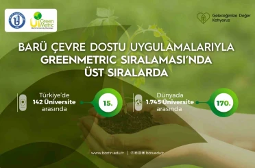 BARÜ çevre dostu uygulamalarıyla GreenMetric sıralamasında üst sıralarda 