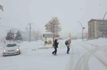 Başkale’de yoğun kar yağışı 