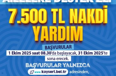 Başkan Büyükkılıç’tan eğitime destek: 7 bin 500 TL nakdi yardım 