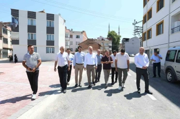 Başkan Taban tamamlanan asfalt ve otopark çalışmalarını yerinde inceledi 