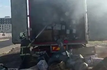 Batman’da kargo aracında yangın
