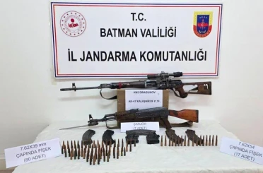 Batman’da uzun namlulu silah ve mühimmat ele geçirildi 