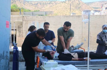 Baykan Devlet Hastanesinde HAP saha tatbikatı gerçekleştirildi 