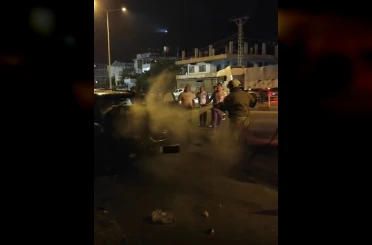 Belen’de otomobil yangını 