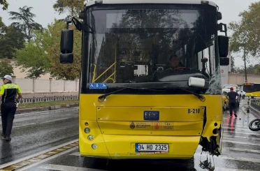 Beşiktaş’ta İETT otobüsü motosiklete ve taksiye çarptı: 1 yaralı