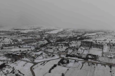 Beyaza bürünen Elazığ havadan görüntülendi 