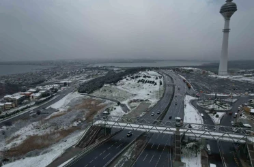 Beylikdüzü kar yağışı sonrası havadan görüntülendi 
