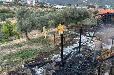 Bilecik’te bir ahır çıkan yangında kül oldu 
