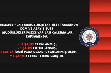 Bingöl’de bir haftada 11 şüpheli yakalandı 