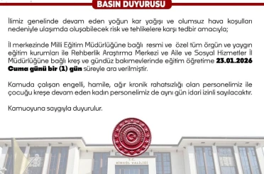 Bingöl’de eğitim kurumlarına kar tatili 