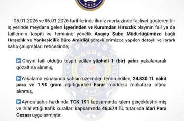 Bingöl’de hırsızlık yapan şüpheli tutuklandı 
