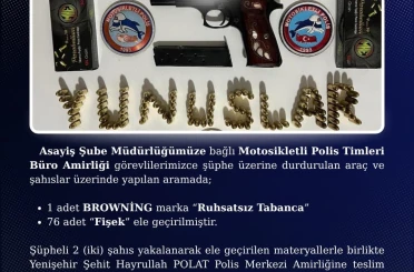 Bingöl’de ruhsatsız tabanca ele geçirildi 