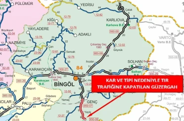 Bingöl’ün komşu 2 iline tır trafiği kapatıldı 