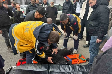 Bisikletin çarptığı kadın hastanelik oldu 