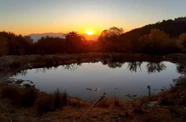 Bolu’da 1500 rakımlı yaylada gün batımı manzarası 