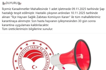 Bozdoğan’da şap hastalığı tespit edildi 