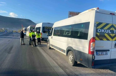 Bozkır’da okul servislerine yönelik denetim gerçekleştirildi 