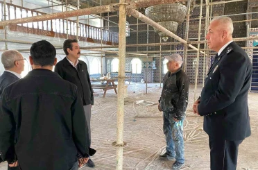 Bozyazı’da yangında zarar gören camide çalışmalar devam ediyor 