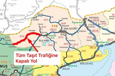Bulanık-Kumlukıyı karayolu tipi nedeniyle ulaşıma kapatıldı 