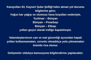 Bünyan’da ulaşıma kar engeli 