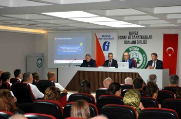 Bursa’da esnaflar vergi borçlarında düşük faizli ödeme ve taksitle ilgili bilgilendirildi 