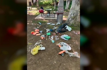 Bursa’da mesire alanı bir günde çöplüğe döndü 