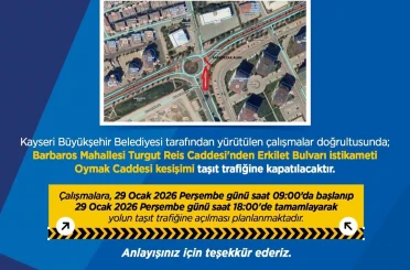 Büyükşehirden sürücülere ‘yol çalışması’ uyarısı 