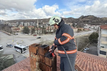 Çankırı’da korkutan baca yangını 